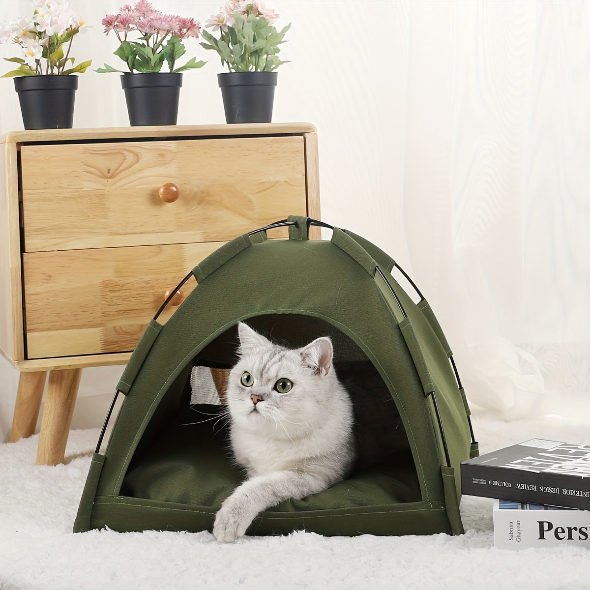 Cat Tent Bed With Removable Non-Slip Soft Pad