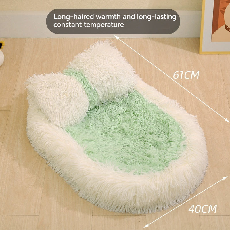 Long Wool Oval Plus Quilt Warm Cat Dog