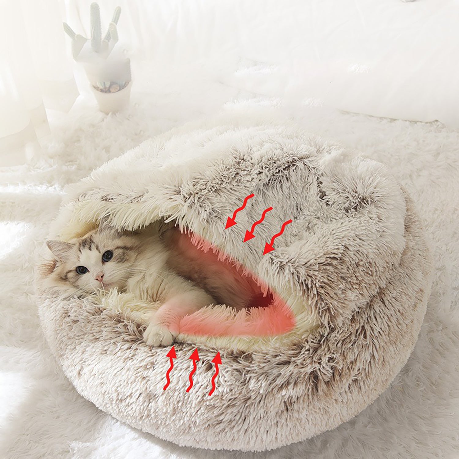 Luxurious Plush Round Cat Bed Cat Bed