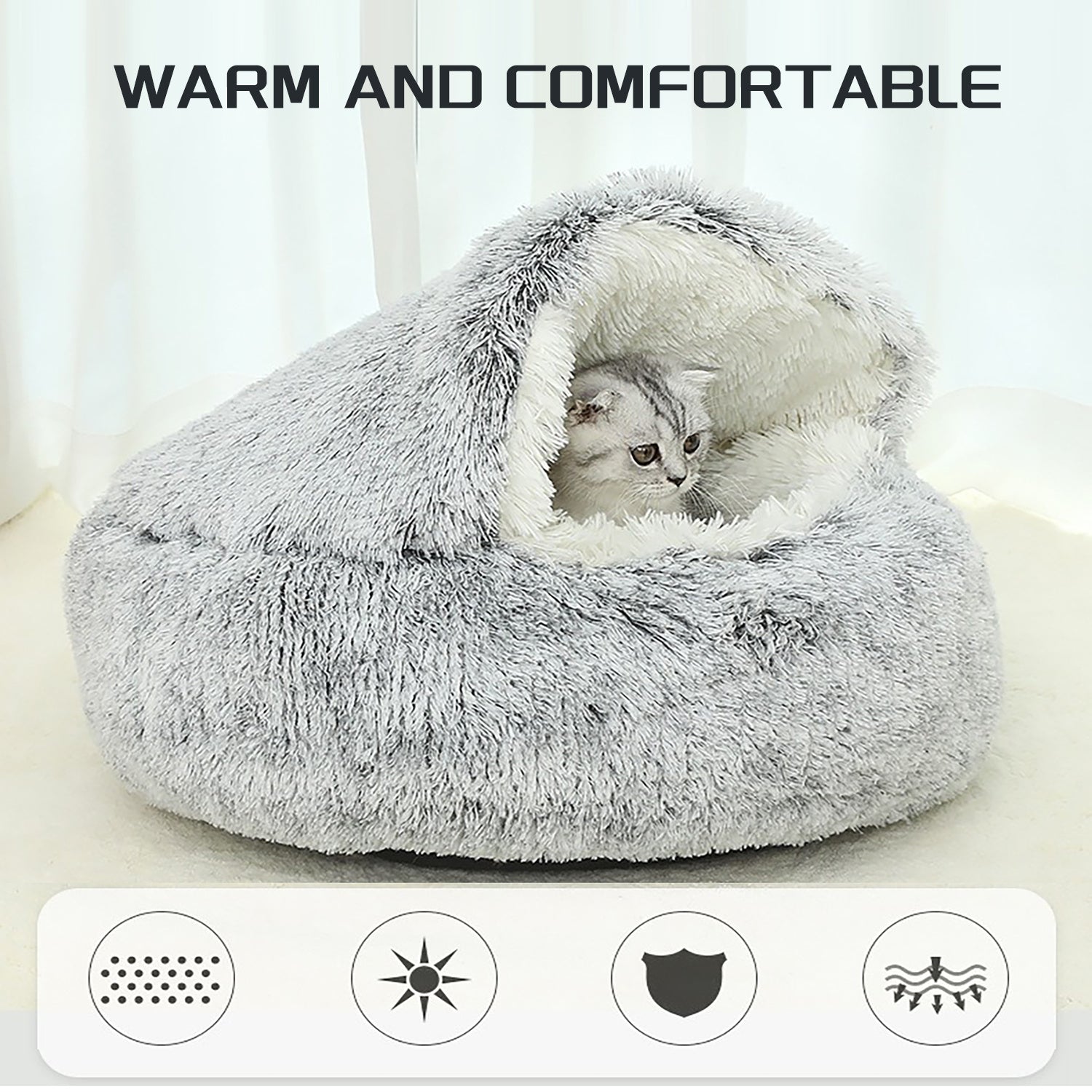 Luxurious Plush Round Cat Bed Cat Bed